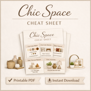Ideas for a Chic Space Cheat Sheet
